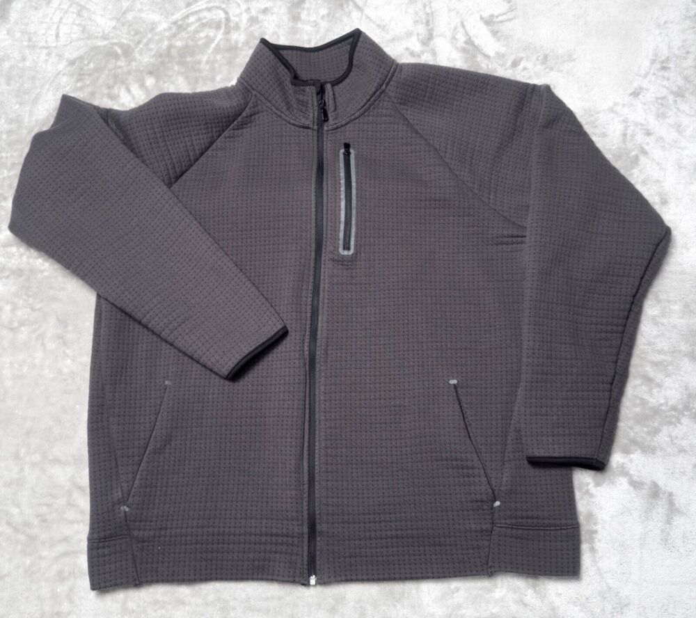 Old Navy Active Dynamic Fleece Gray Full Zip Jacket Mens Size XXL